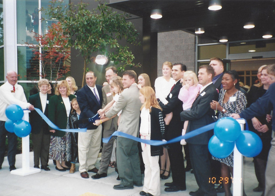 Celebrating the completion of construction, 2004